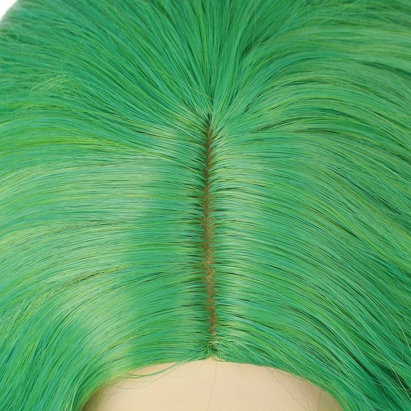 BERON Green Wigs for Women Short Curly Bob Wavy Wig Girls Ombre Green 14" Body Wave Shoulder Length Hair Wig Heat Resistant Synthetic Halloween Cosplay Daily Party Wigs - Image 2